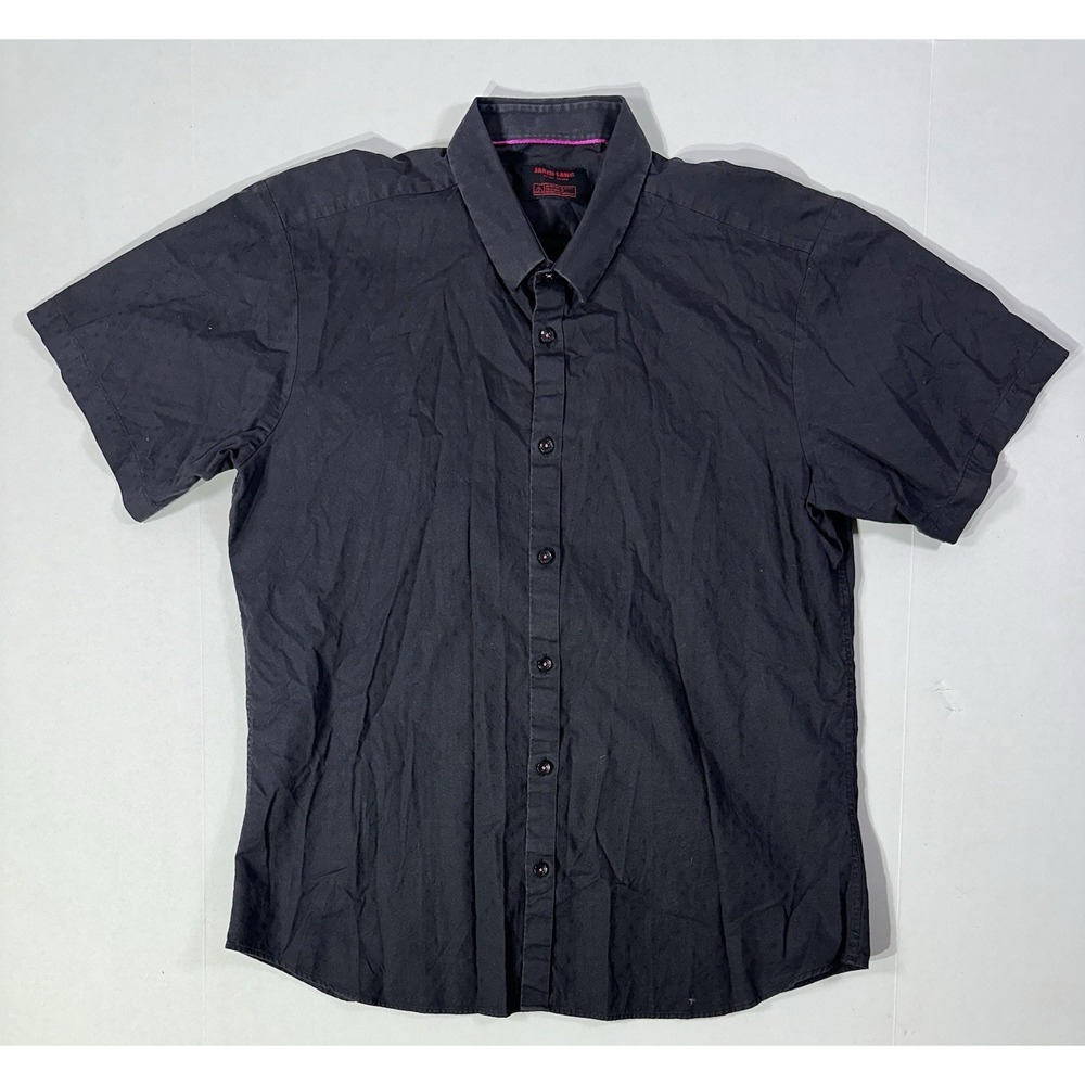 Jared Lang After Hours Shirt Mens XL Black Slim Fit Button Up 100% Cotton